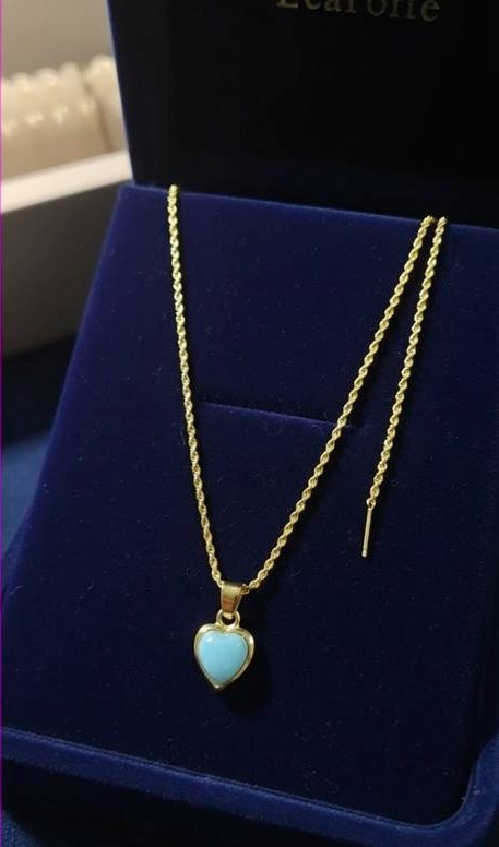 Cadena corazón-larimar