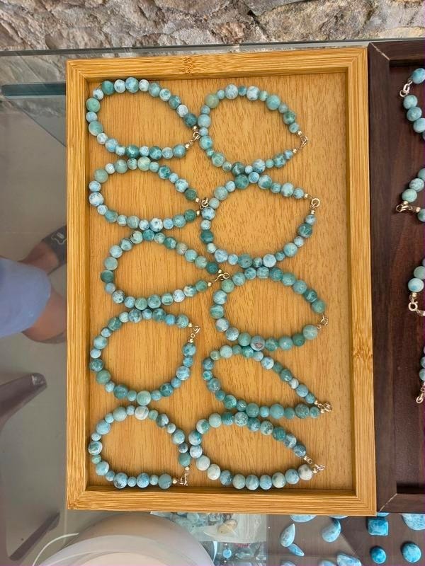 Pulseras piedras larimar