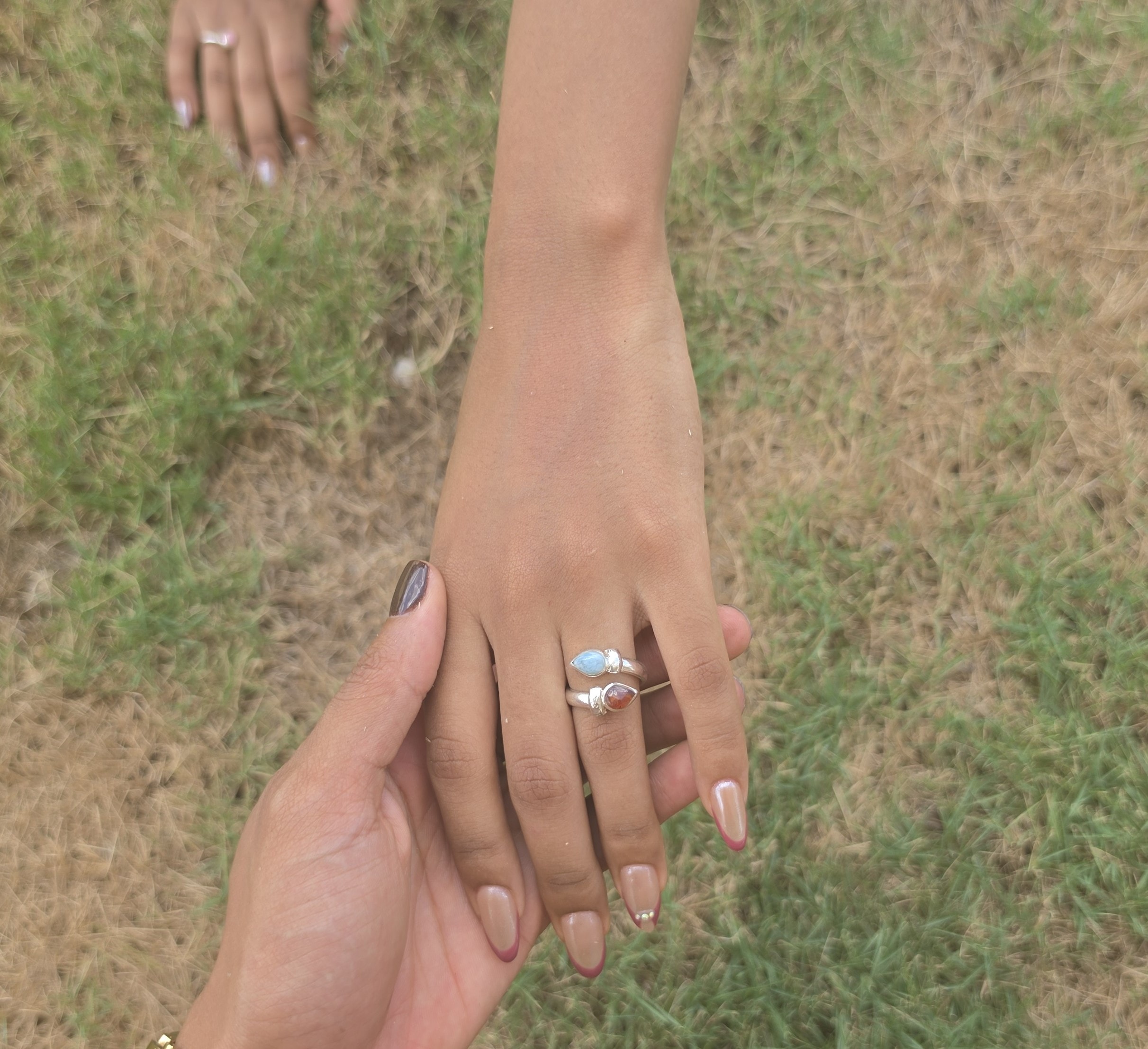 Anillo de Plata Larimar-Ambar